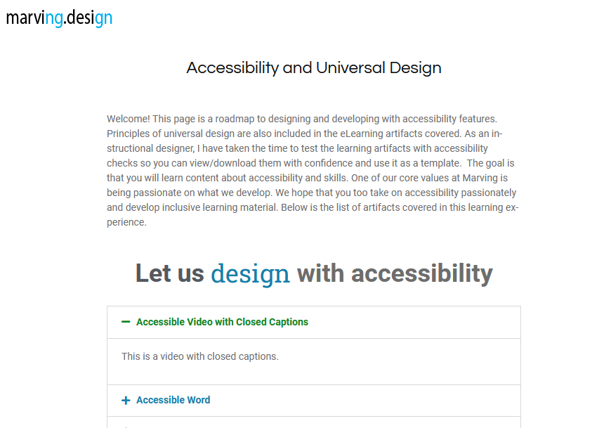 Introduction to a web-based course on Accessibility.