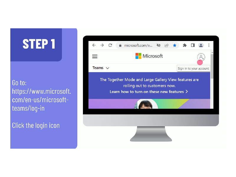 Step one is to log in to MS Teams.